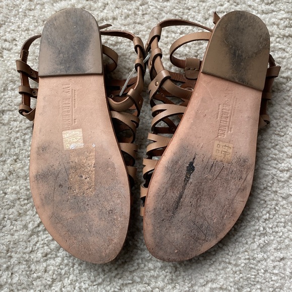 IVY KIRZHNER Rose Gold Hardware Gladiator Sandals. Caramel leather. - Picture 5 of 6